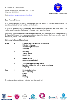 st-georges-new-behaviour-rules - St George`s Church of England