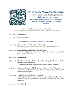 3rd Cracow Maya Conference Mesoamerican Writing Systems
