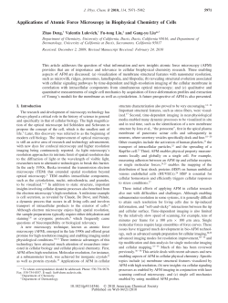 Applications of Atomic Force Microscopy in Biophysical Chemistry of