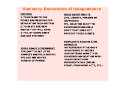 Summary: Declaration of Independence