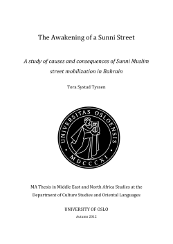 The Awakening of a Sunni Street - DUO
