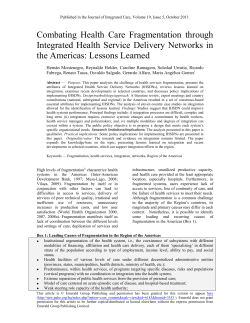 Combating Health Care Fragmentation through Integrated