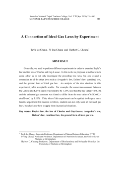 A Connection of Ideal Gas Laws by Experiment