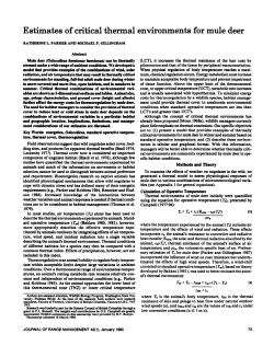 Estimates of critical thermal environments for mule deer