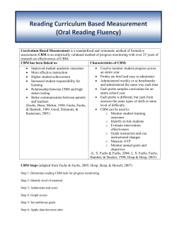 Reading Curriculum Based Measurement
