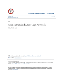 Arson In Maryland A New Legal Approach