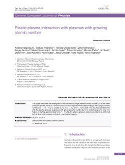 Plastic plasma interaction with plasmas with growing atomic number
