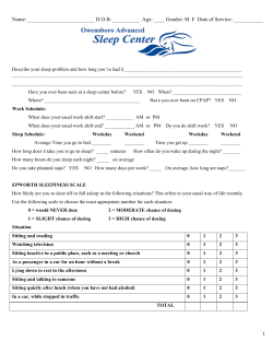 Patient`s Name: Age: ______ D - Owensboro Advanced Sleep Center