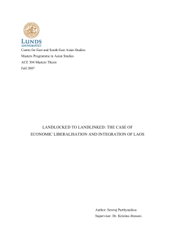 LANDLOCKED TO LANDLINKED: THE CASE OF ECONOMIC