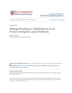 Global Islam in Local Practice among the Lauj&eacute; of Indonesia