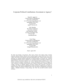 Corporate Political Contributions: Investment or Agency?