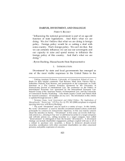 Darfur, Divestment, And Dialogue - Penn Law