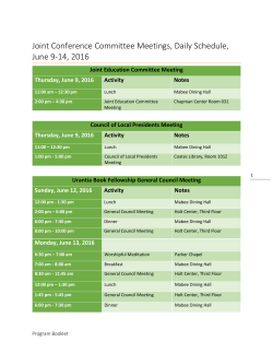 Joint Conference Committee Meetings, Daily Schedule, June 9