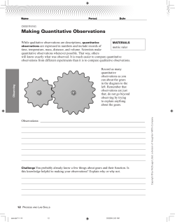 Making Quantitative Observations