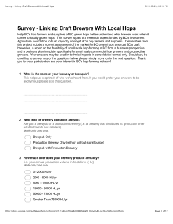Survey - Linking Craft Brewers With Local Hops
