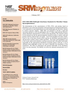 February 2017 NIST SRM 2082 Pathlength Absorbance Standards