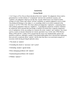 Analyticity - PhilPapers