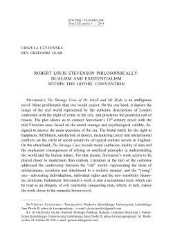 robert louis stevenson philosophically: dualism and