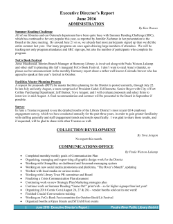 Executive Director`s Report June 2016