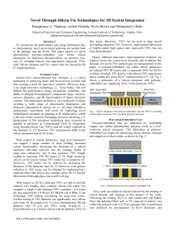 Novel Through-Silicon Via Technologies for 3D System Integration