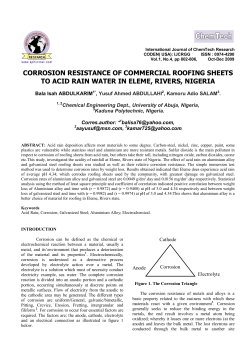 corrosion resistance of commercial roofing sheets to acid
