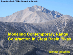 Modeling Contemporary Range Contraction in Great Basin