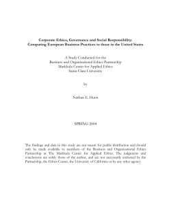 Corporate Ethics, Governance and Social
