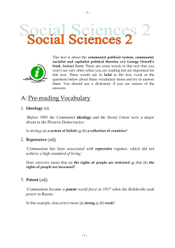 Political Allegory in George Orwell`s Animal Farm