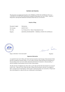 Applicant`s Closing Submissions