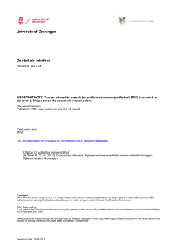 De stad als interface de Waal, BGM