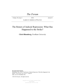 The Return of Judicial Repression: What Has Happened