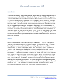Jefferson on British aggression, 1815 Introduction