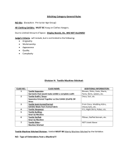 Stitching Category General Rules Division H: Textile Machine Stitched: