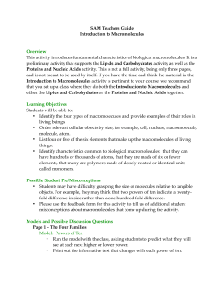 SAM Teachers Guide Introduction to Macromolecules - RI
