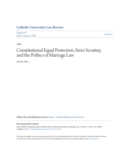 Constitutional Equal Protection, Strict Scrutiny, and the Politics of
