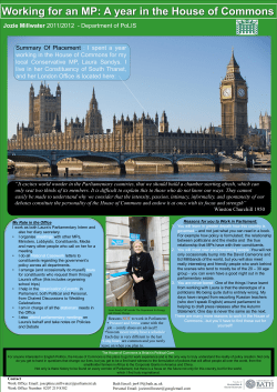 Working for an MP: A year in the House of Commons