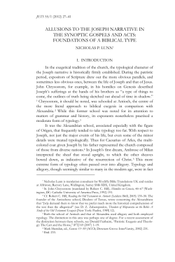 allusions to the joseph narrative in the synoptic gospels and acts