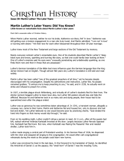 Martin Luther`s Later Years - Christian History Institute