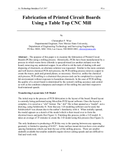 Fabrication of Printed Circuit Boards Using a Table Top CNC Mill