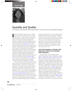 Quantity and Quality: The Need for Culturally Authentic Trade Books