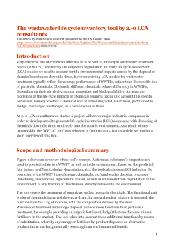 The wastewater life cycle inventory tool by 2.