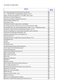 On Order List May 2016 - Bracebridge Public Library