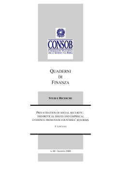 Quaderni di Finanza Consob - N. 40 PRIVATISATION OF SOCIAL