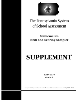 8th Grade 2009-2010 Math Sampler