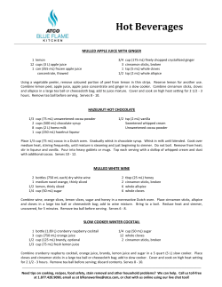 Hot Beverages - ATCO Blue Flame Kitchen