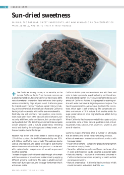 Sun-dried sweetness + - Baking + Biscuit International
