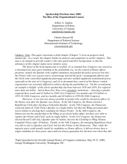Speakership Elections since 1860
