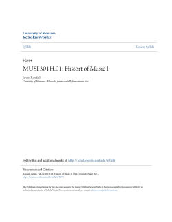 MUSI 301H.01: Histort of Music I - ScholarWorks @ UMT