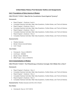 USH Semester 1 Homework