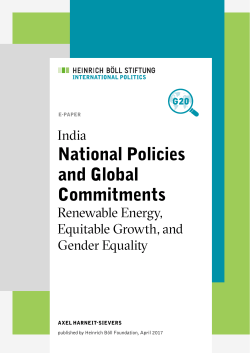 National Policies and Global Commitments - Heinrich-B&ouml;ll
